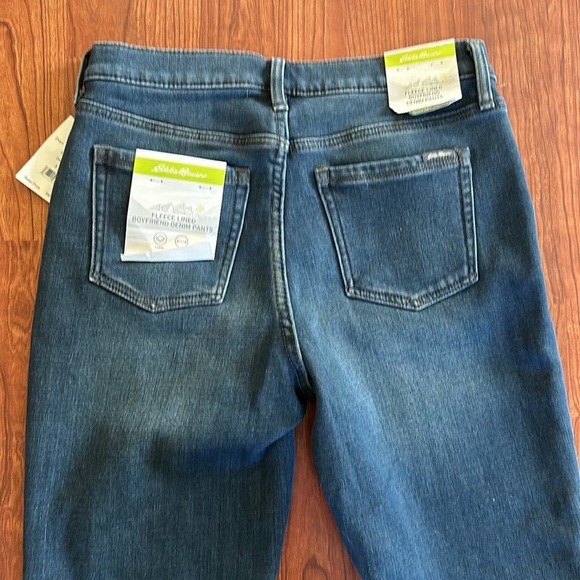 Eddie Bauer fleece lined boyfriend jeans size 8. NWT. - Picture 4 of 8